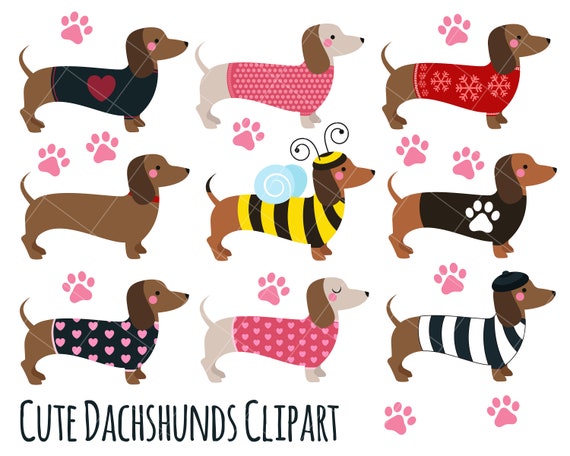 Dachshund clipart Dachshund Clip art Dog Clipart puppy | Etsy