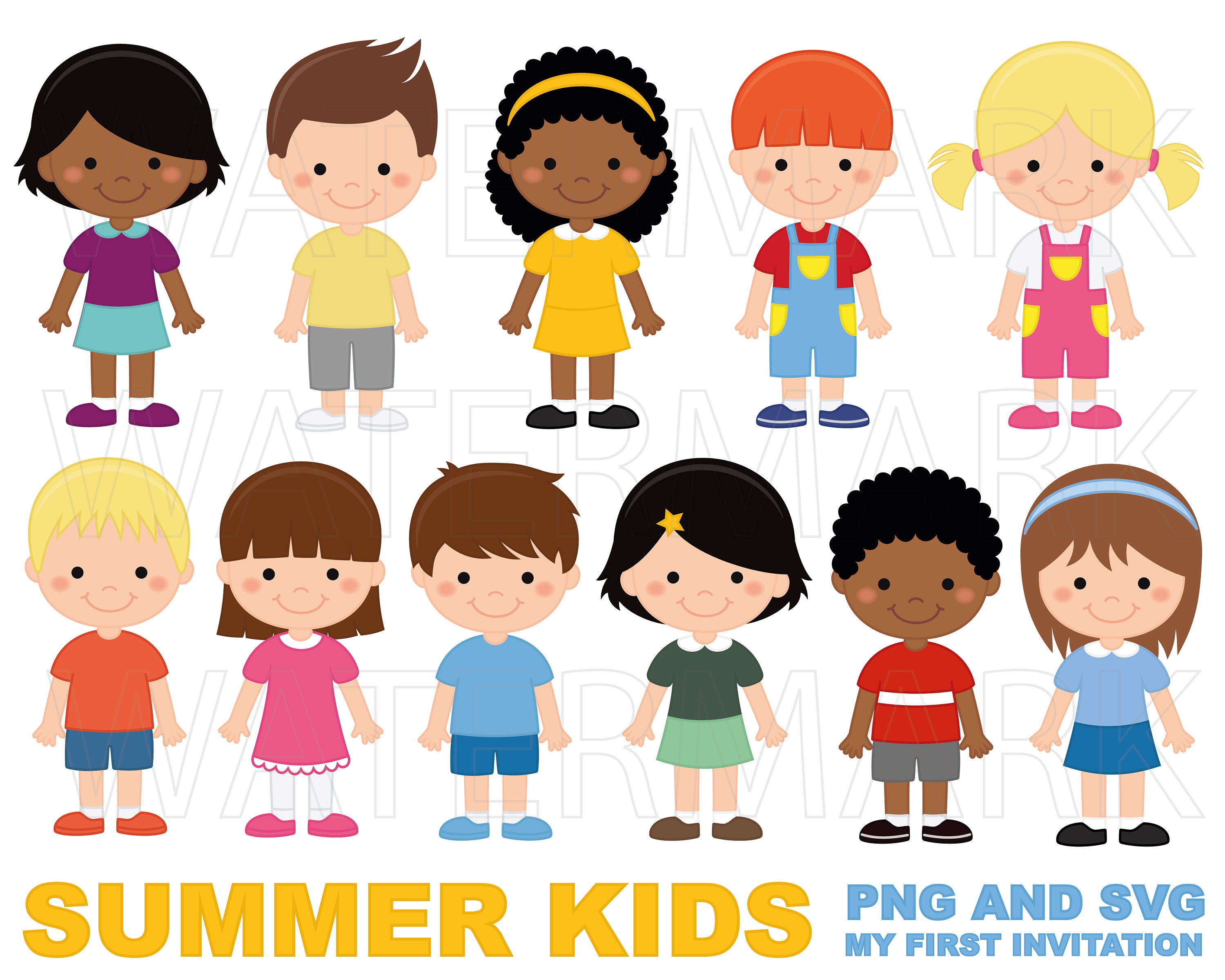 Summer Kids Clipart Children Clipart Girl Clipart Boy Clip - Etsy Summer Kids Clipart Children Clipart Girl Clipart Boy Clip - Etsy