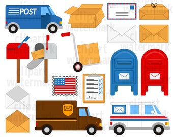 Post Clipart, Post SVG en PNG, post clipart, postbode clipart, postbus, postbus, doos, postzegel, brief, postbus clipart, commercieel gebruik
