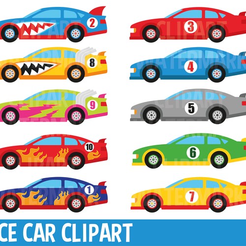 Race Car Clipart Racing Clip Art Racing Car Clipart Cars - Etsy UK