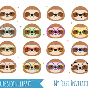 Vektor-Cliparts Faultiere - Faultiere Clipart - Schrott Buch Clipart - sofortiger Download - 300 dpi hohe Qualität Vektoren--Kawaii Clipart