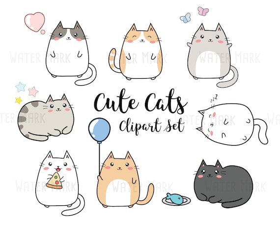Kawaii cat icon cute animal graphic Royalty Free Vector