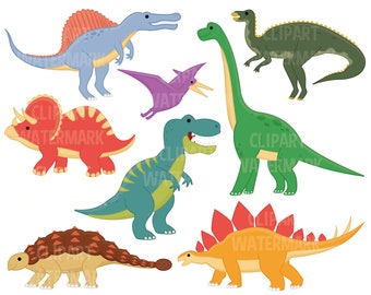 Dinosaur Clipart, Dinosaur Embroidery clipart, T-rex, stegosaurus, triceratops clipart, Svg, PNG, commercieel gebruik