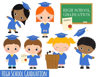 Afstuderen Clipart, Afstuderen graphics, scroll, cap, afgestudeerde jongens en meisjes, planner stickers, scholieren, grads, uitnodiging, png svg