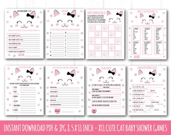 Cat Baby Shower Games, x 11 jpg en pdf - Cat Baby Shower Games, 8.5x11 inch kitty baby shower games, kitten baby shower
