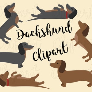 Dachshund Clipart, Dachshund Clip art, Dog Clipart, Puppy Clipart, Cute Dog Clipart, Commercial Use, Vector clipart, SVG, PNG