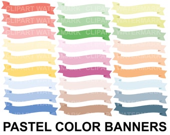 Banners Clipart Set, pastel Banners Clipart set, labels, frames, banners, tags - Instant Download, Klein commercieel gebruik, PNG & SVG
