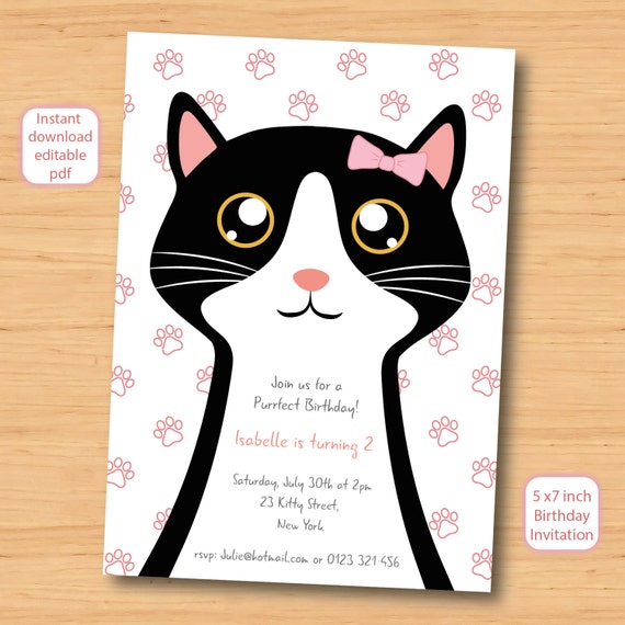 Cat Party Invitations 6