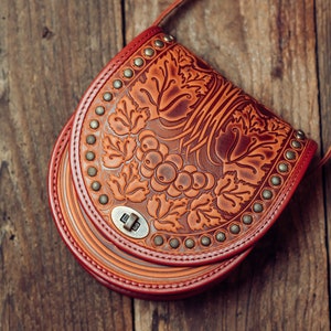 Brown Leather bag leather shoulder bag Crossbody Bag handmade leather bag Messenger Bag leather Handbag Ethnic Bag women bag gift for her