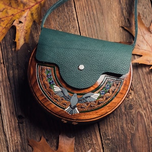 Brown Wooden Bag Wood Shoulder Bag Handbag Ethnic Bag Woman Handbag Birthday Gift Messenger Bag Crossbody Bag Ladies Bag