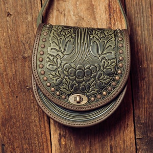 Grüne Leder Umhängetasche Crossbody Bag Handtasche Ethnic Bag Messenger Bag Herren Handtasche Damen Handtasche Unisex Tasche Damen Tasche