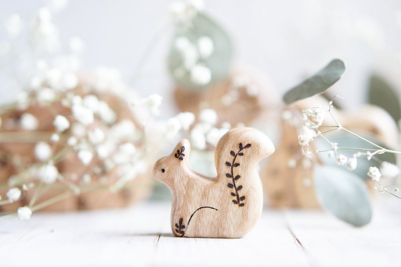 Wooden Squirrel Toy. Forest animal toy. Waldorf toys. Etsy