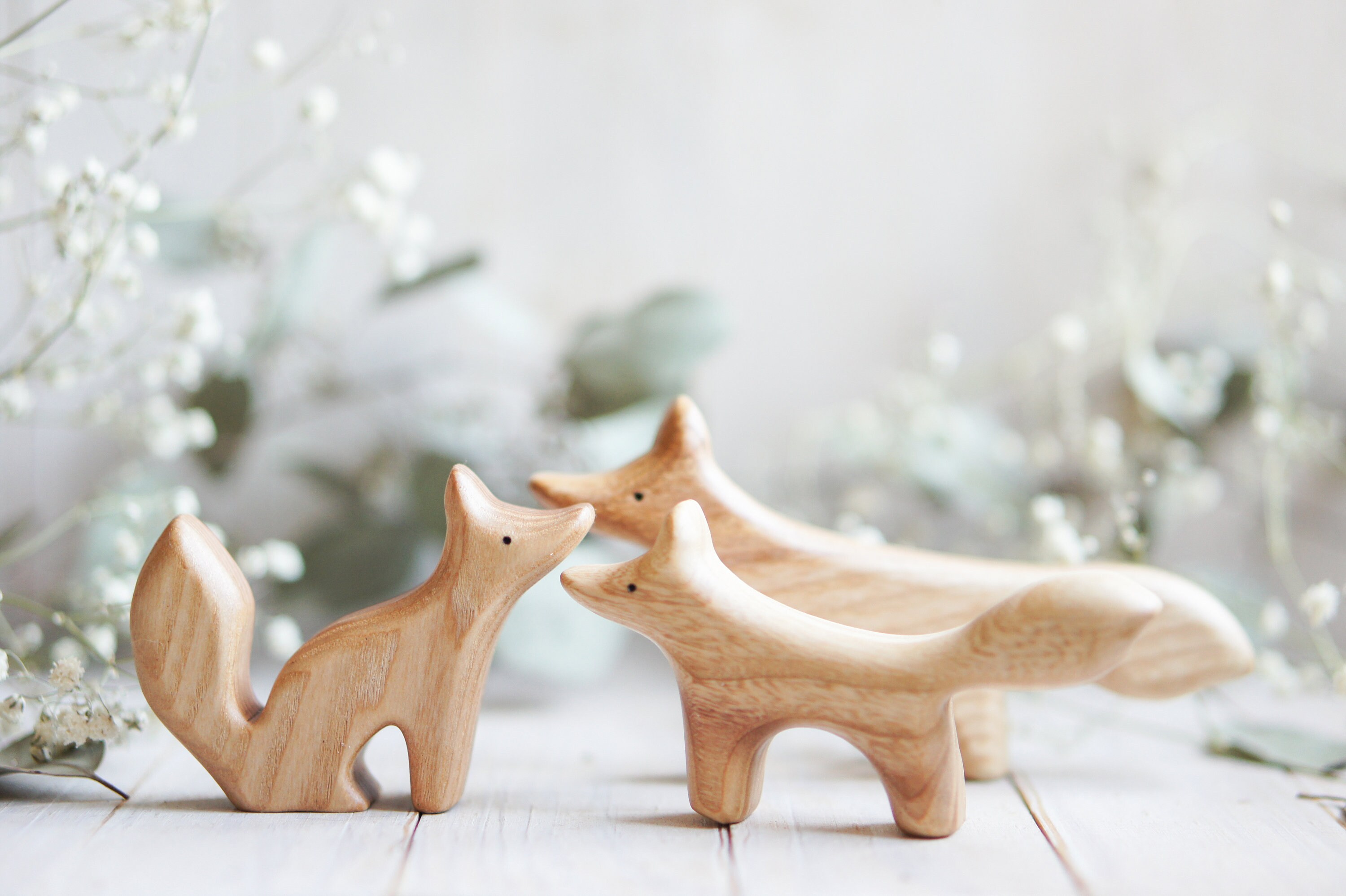 Wooden Fox Toy. Wood Fox Family. Fox Wooden Fox Figurine. Wild Etsy UK