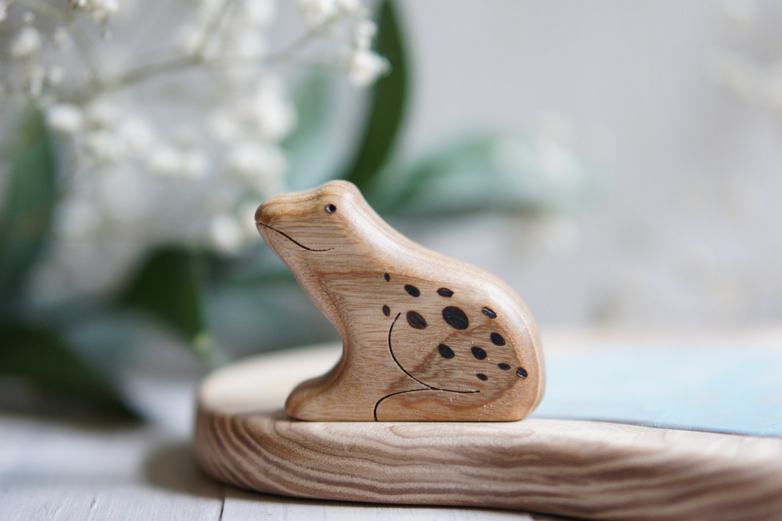 Wooden frog toy. Woodland animals. Waldorf frog toy. Etsy