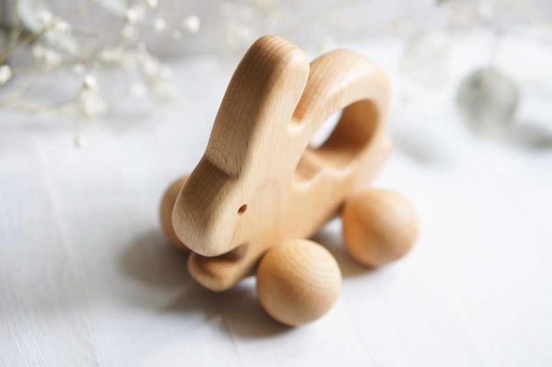 Hare Push Toy. Organic Wooden Baby Toy. Waldorf Toddler Toy. Etsy
