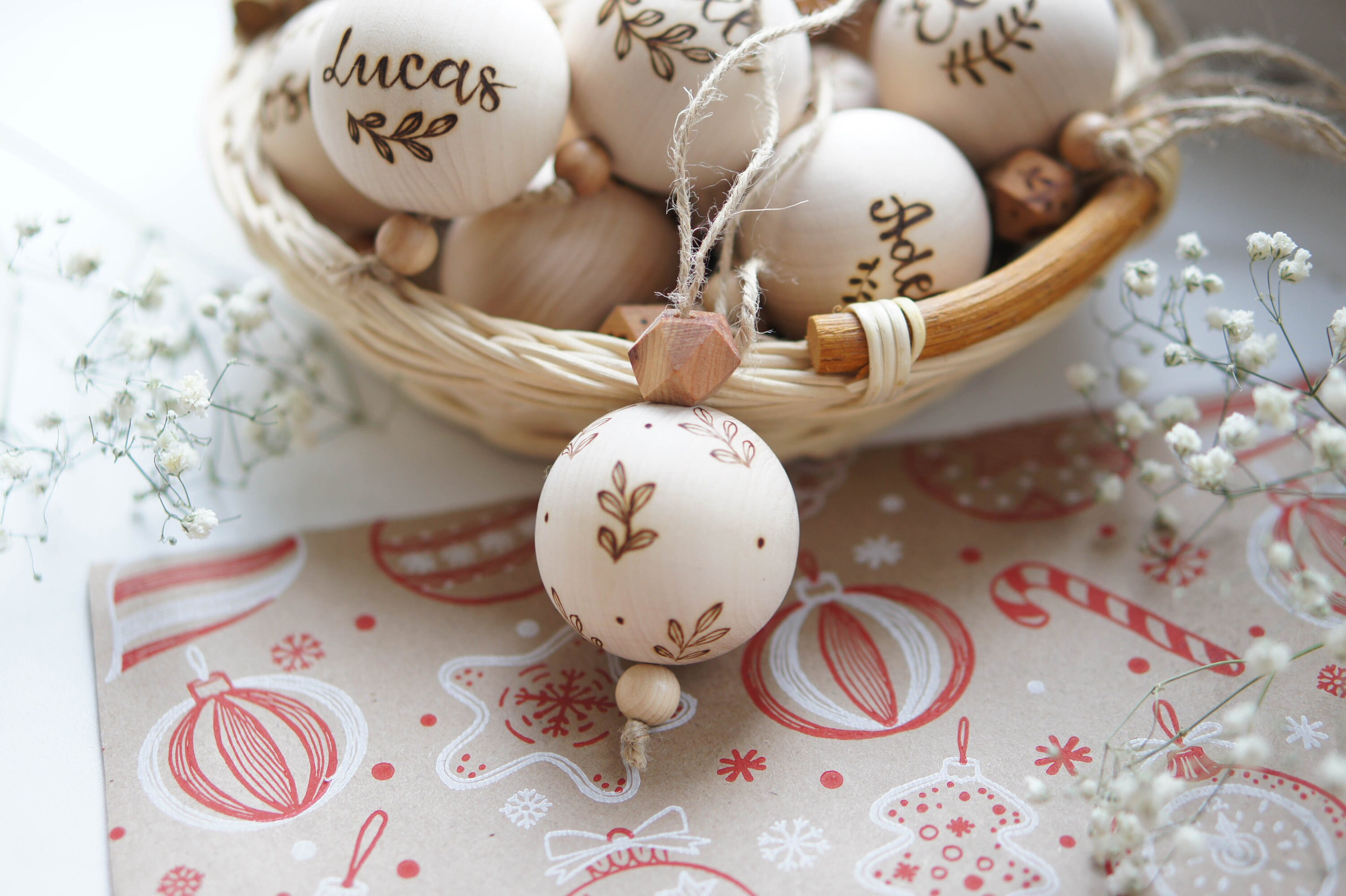 Wooden Christmas Tree Ornament Christmas Bauble Decoration Etsy