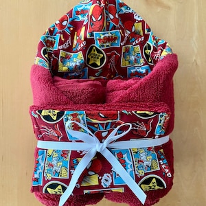 Spiderman Hooded Towel & Wash Cloth for Babies, Toddlers, and Young Kids