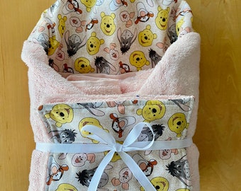 Winnie the Pooh, Piglet, Eeyore, Tigger Hooded Towel & Wash Cloth for Babies, Toddlers, and Young Kids