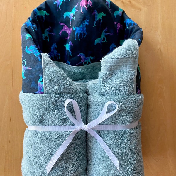 Horse Hooded Towel Etsy
