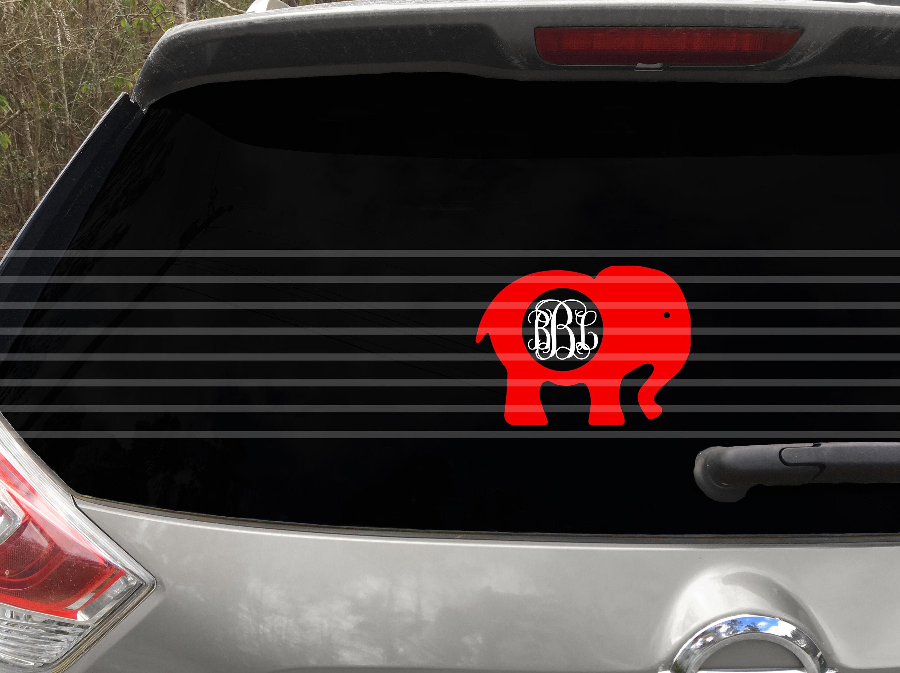Elephant Monogram Decal Personalized Sticker School Supplies Etsy