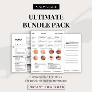 Medspa Consultation Sheet Bundle Pack | Skincare Consultation Forms | Aesthetic Treatment Templates | Instant Download