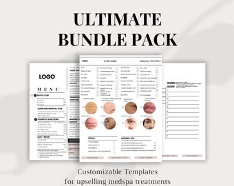 Medspa Consultation Sheet Bundle Pack | Skincare Consultation Forms | Aesthetic Treatment Templates | Instant Download
