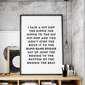 I Said A Hip Hop The Hippie The Hippe Rap Lyrics Quote Art Etsy