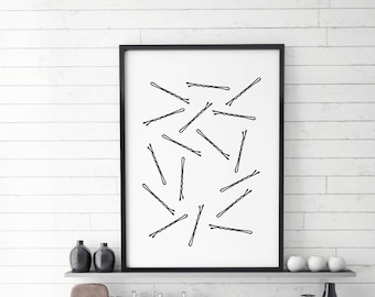 Bobby Pin Print, Bobby Pin, Make up Printable, Beauty prints, Room Decor Prints,Funny Print, beauty prints, Makeup Decor,