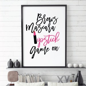 Make up art,  Makeup Print, Eye Lashes Print, Make up Printables, mascara, eyebrow, lipstick, Makeup Decor Prints,Instant Digital Download