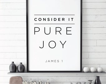 Consider it Pure Joy, Faith,  Bible verse, Verse Printable, James 1, Positive Scripture, Christian, Bible Verse