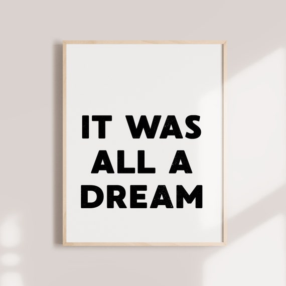 Rap Printable Rap Lyrics It Was All A Dream Biggie Smalls Etsy