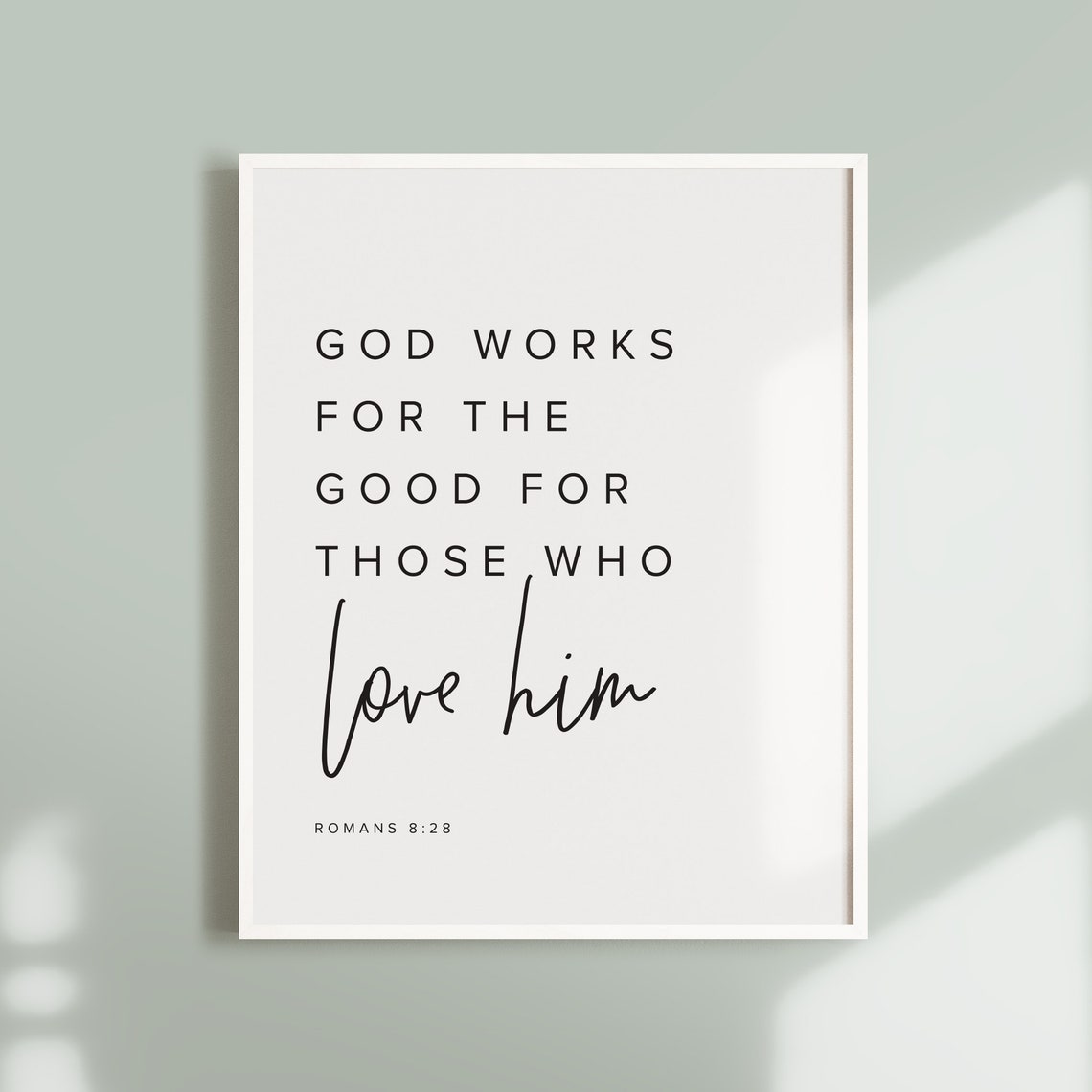 Printable Scripture Daily Bible Verse God Works for the Good | Etsy