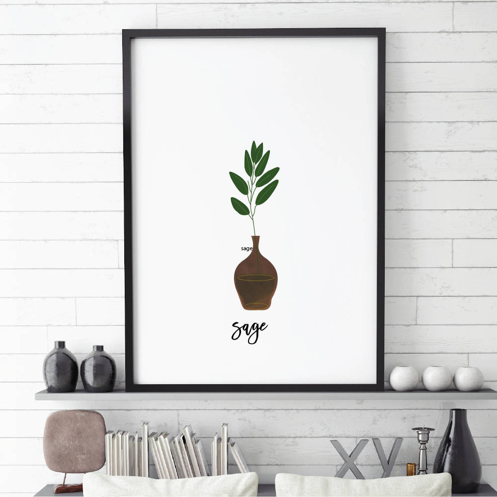 Sage Printable. Kitchen Art. Herbs Kitchen Decor. Natural - Etsy