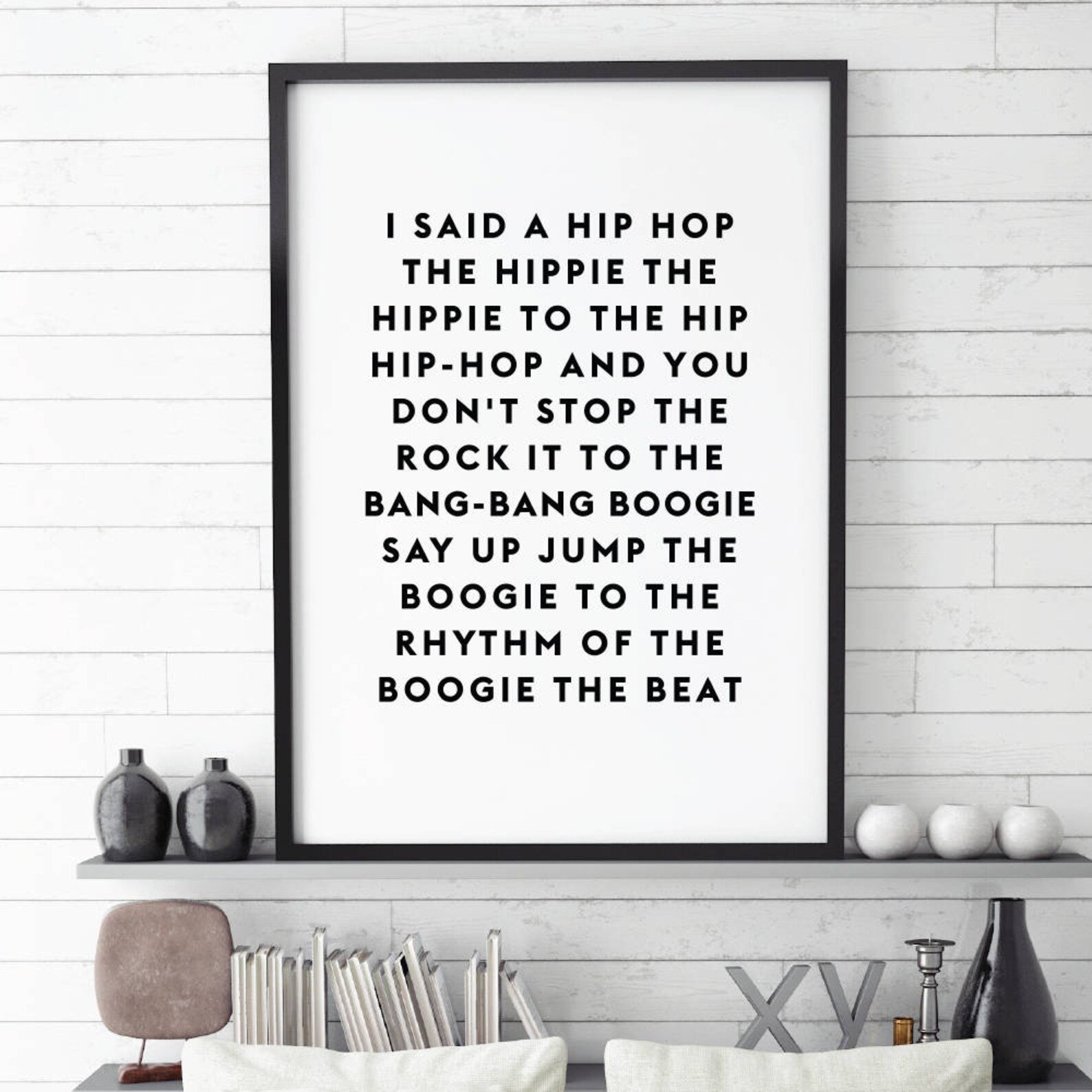 I Said The Hip Hop The Hippie I said a hip hop the hippie the hippe Rap Lyrics Quote Art | Etsy