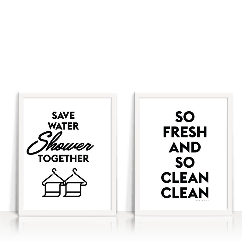 Save Water Shower Together Printable Art Bathroom Print Etsy