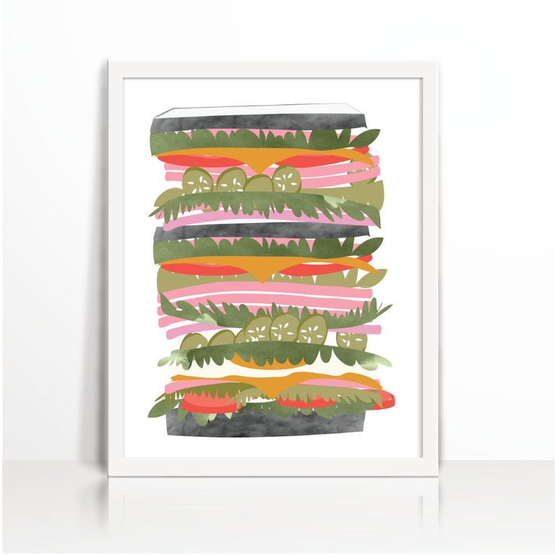 kitchen printable, printable, nursery, kids, food, sandwich, toast, breakfast, receipe image 1