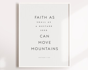 Faith as small as mustard seed, Scripture Printable, Bible Print, Matthew 1720, Christian Printable, Printable Scripture, mustard seed