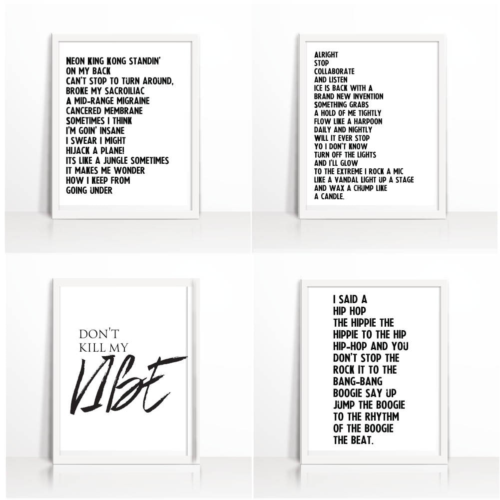 Buy I Said a Hip Hop, Hip Hop, Bundle Deal, Bundle, Printable Art, the  Hippie the Hippe, Rap Lyrics Quote, Print SET of 4, Song Lyrics Online in  India - Etsy, image size:1001x1001