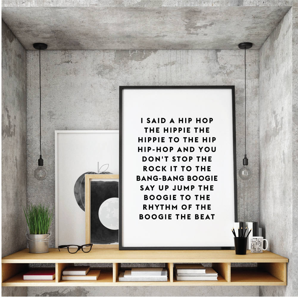 I Said A Hip Hop The Hippie The Hippe Rap Lyrics Quote Art Etsy