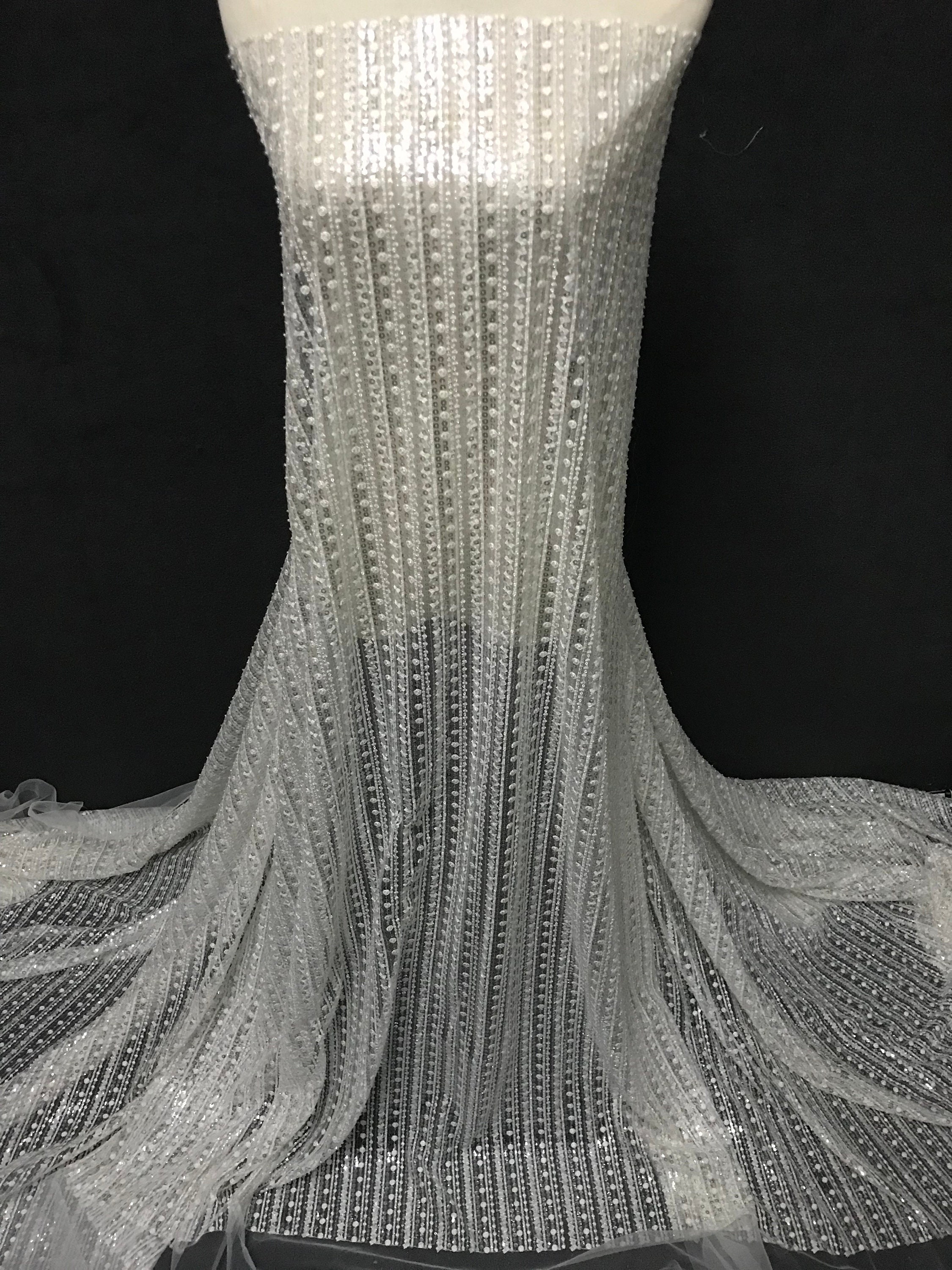 2018 Heavy beading lace fabric 51 inches wedding dress lace | Etsy