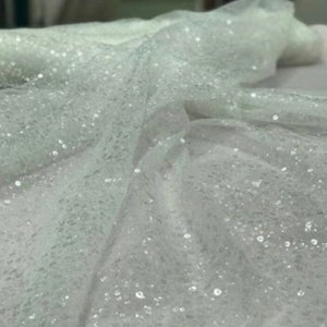 Sparkle sequins lace New arrival heaving sequins lace fabric shining sparkle wedding lace fabric 130cm width worldwide shipping zdjęcie 3