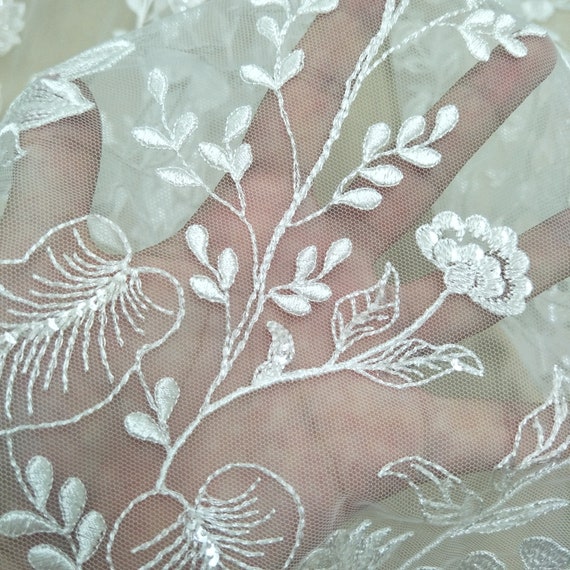 New Arrival Embroidery Lace Fabric Bridal Lace Fabric 130cm Width