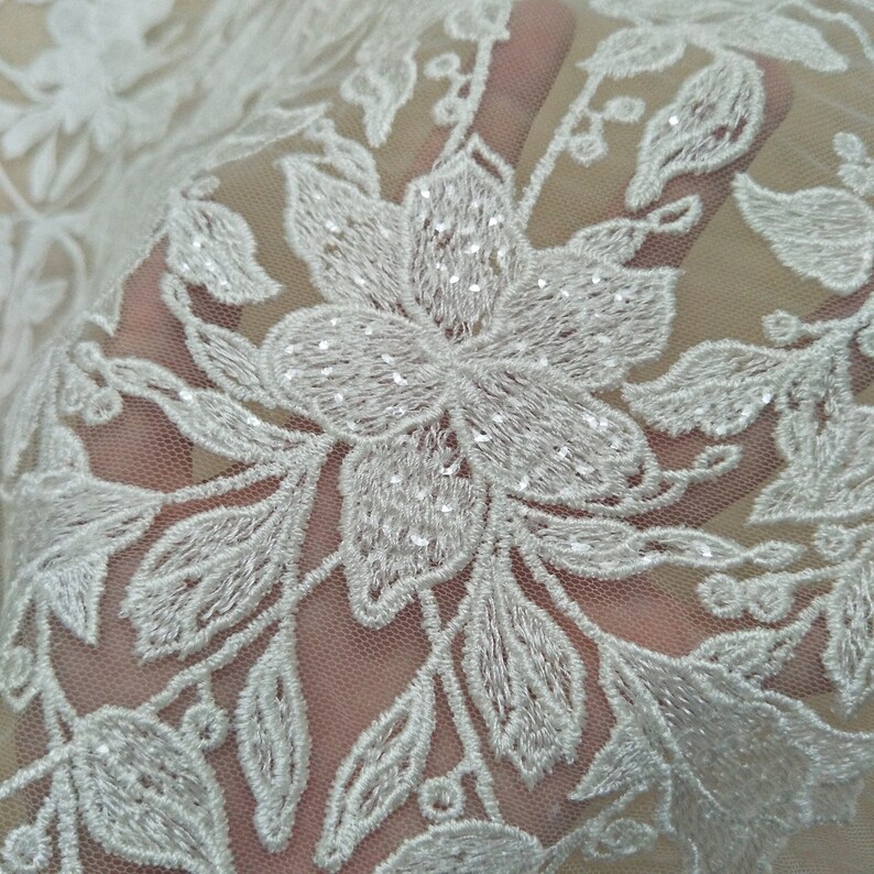 Thick 3D Feeling Flower Leafs Wedding Lace Fabric Worldwide - Etsy