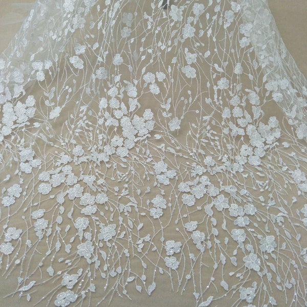 New arrival dress lace fabric bridal lace fabric rayon ivory lace fabric 130cm lace fabric elegent dress fabric sell by yard