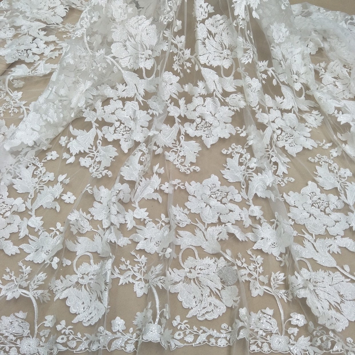 Fashionable Bridal Dress Lace Fabric 130cm Width Ivory Dress - Etsy