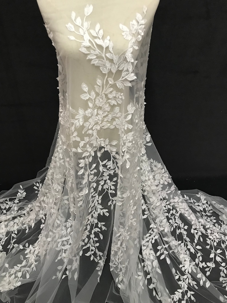 2018 New collection 3D wedding lace tulle fabric organza lace 51 inches fabric guipure lace wordwide shipping
