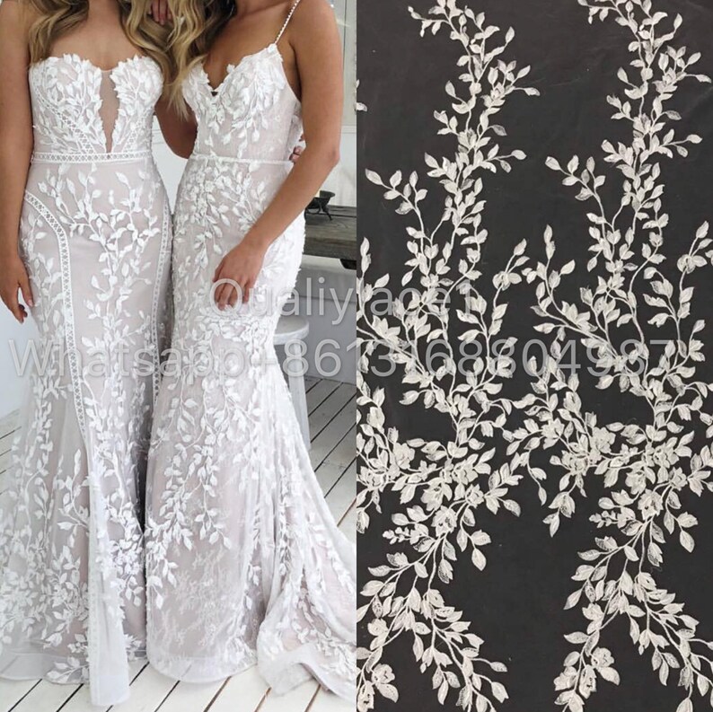 2018 New collection 3D wedding lace tulle fabric organza lace 51 inches fabric guipure lace wordwide shipping