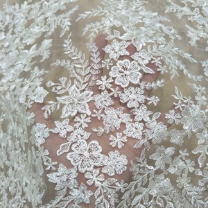 Hot Selling Bridal Flower Lace Fabric 130cm Width French Lace | Etsy