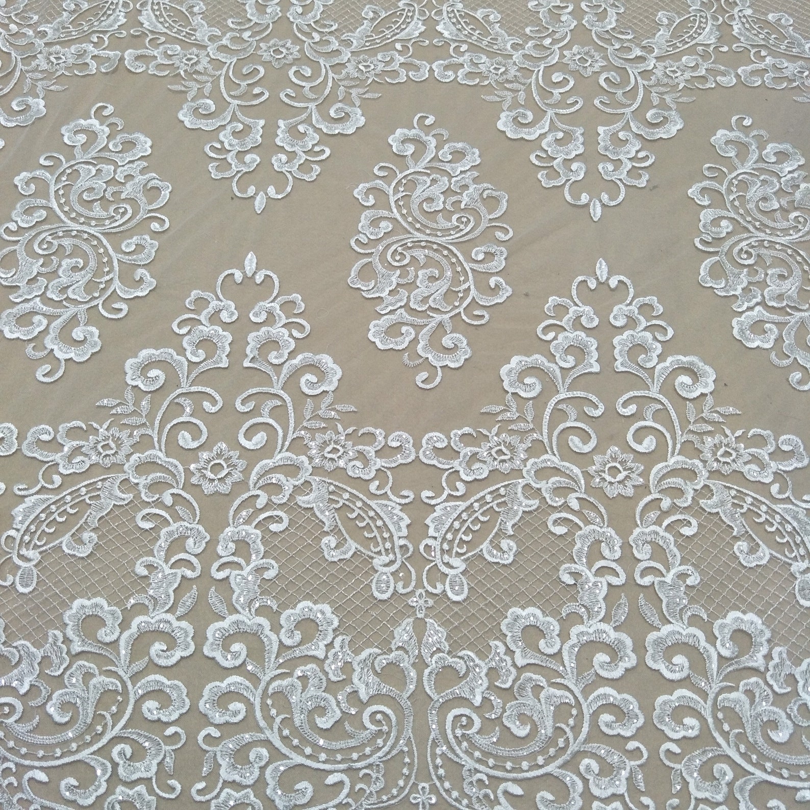 Fashionable ivory wedding dress lace fabric 130cm bridal lace | Etsy