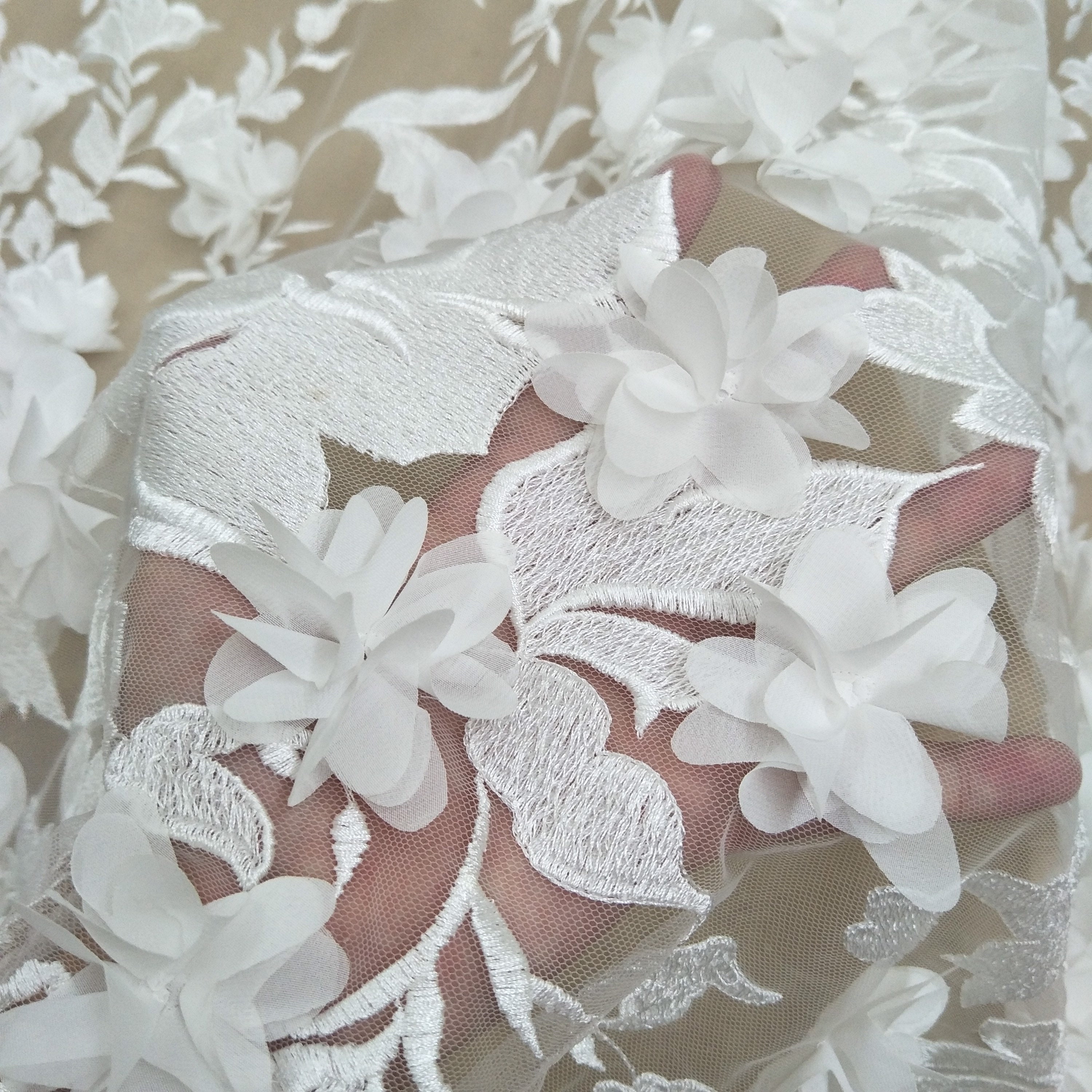 Fashion 3D Wedding Lace Fabric Elegant Tulle Dress Lace Bridal - Etsy